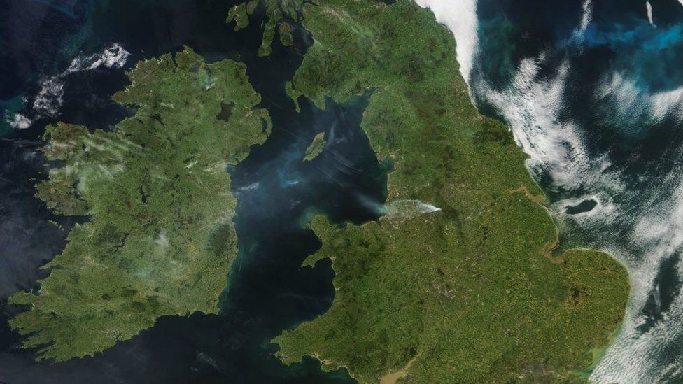 Moorland fire satellite image