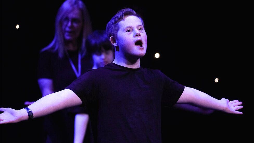 A boy from Redmarsh School in Blackpool, playing the role of a servant in Romeo and Juliet at Blackpool Grand in 2019