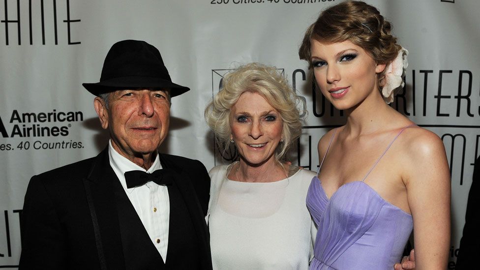 Leonard Cohen, Judy Collins and Taylor Swift meet at the 41st Annual Songwriters Hall of Fame Ceremony at The New York Marriott Marquis on June 17, 2010 in New York City