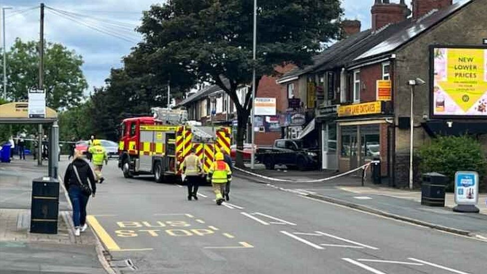 Pickup truck crashes into barber shop in Burslem BBC News