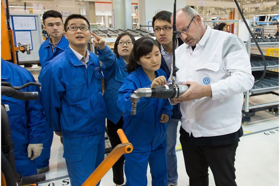 Inside the VW plant in Urumqi