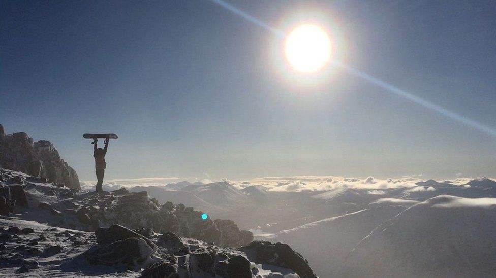 Snowboarding at Glencoe