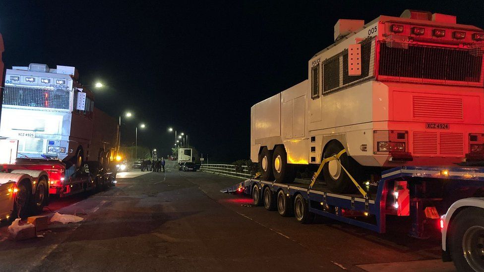 Two Police Service of Northern Ireland water cannon travelled to Dublin on Friday after a request from Irish police