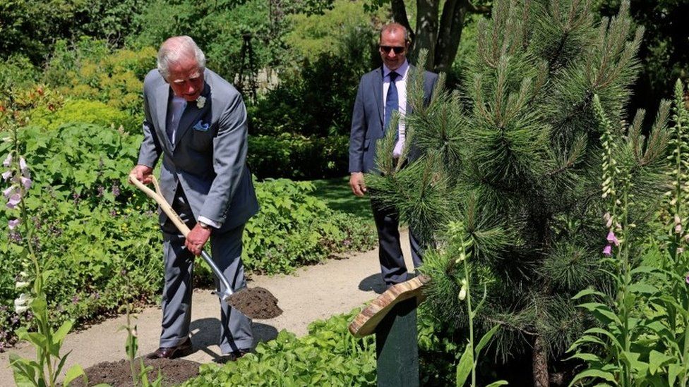 Prince Charles at Oxford Botanic Garden