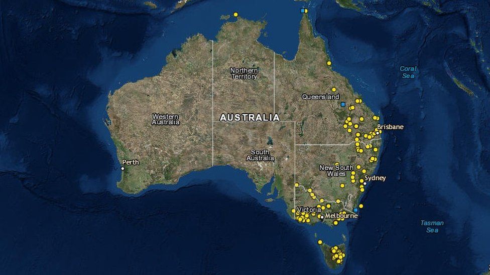 An online map showing the massacres of Aboriginal people in Australia
