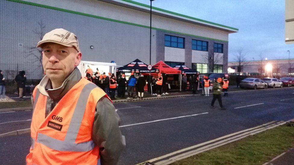 Darren Westwood, 57, on the picket line March 2 2023