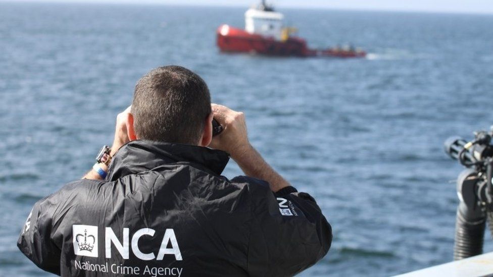 National Crime Agency officer at sea