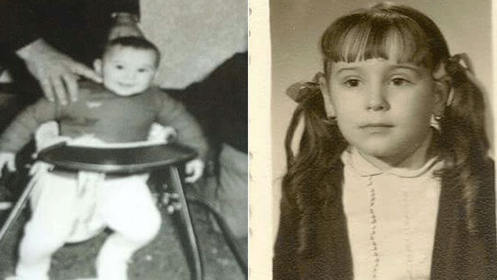 Ascension Lopez as a baby and a child