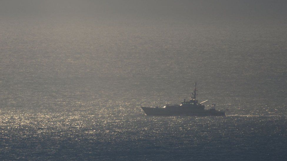A coastguards boat patrolling the English Channel