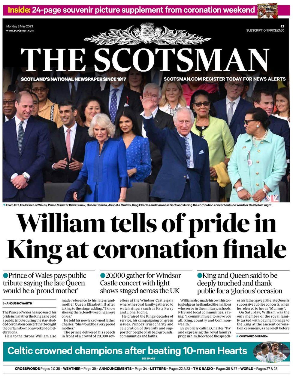 Scotland's papers William's Coronation pride and lawyer 'rebellion