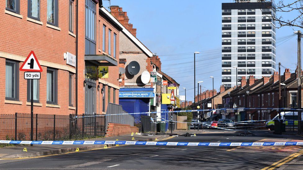 Chandos Street in Coventry after the death of a 16-year-old boy following a stabbing.