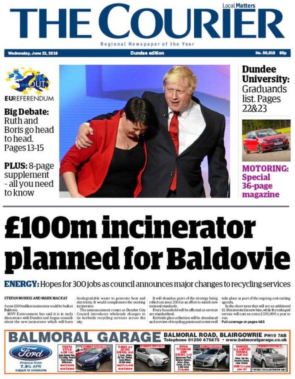 Scotland's papers EU referendum and Melissa Reid returns BBC News