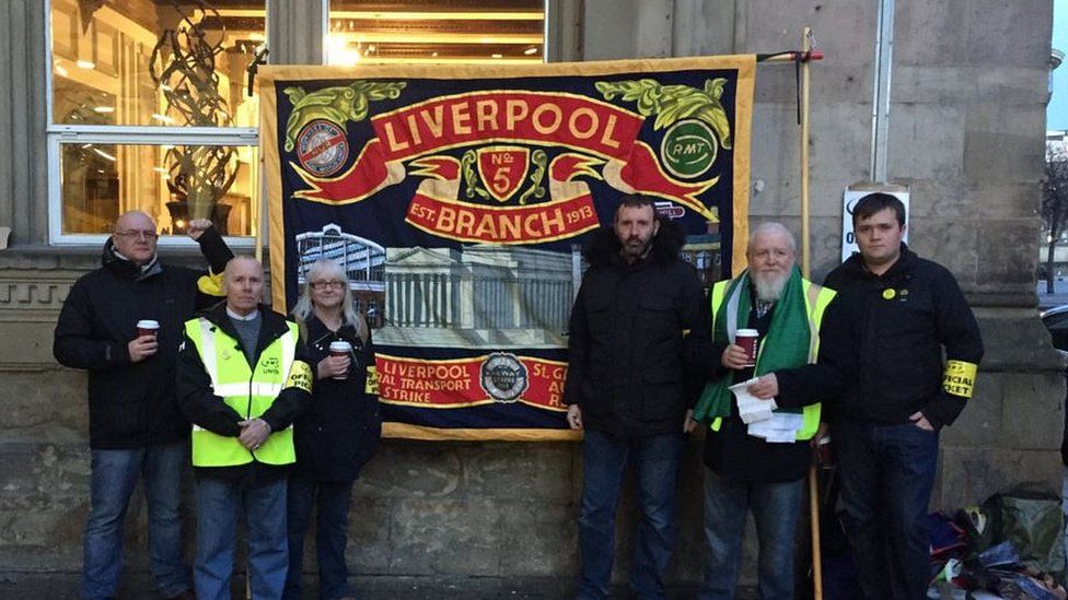 Strikers at Liverpool Lime Street