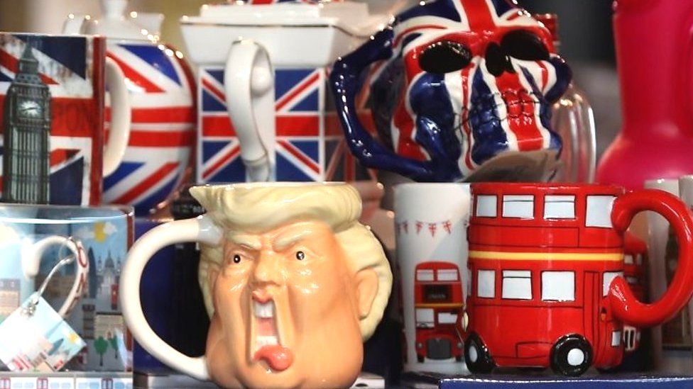 A mug parodying Donald Trump in a London shop