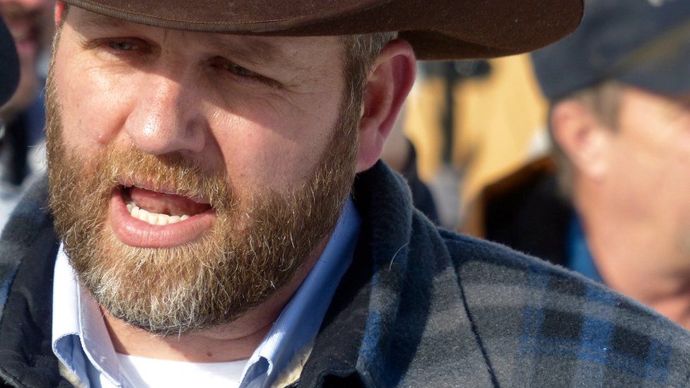 Ammon Bundy, speaking during a protest march in Oregon