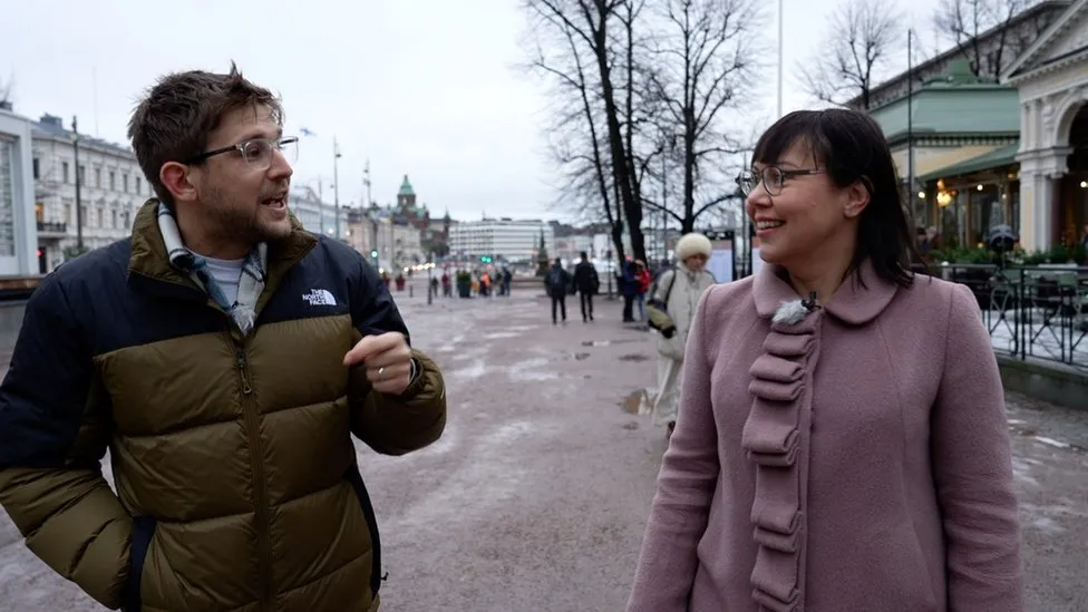 Sonja Ängeslevä (R), CEO of Phantom Gamelabs, tells BBC Gaming Correspondent Steffan Powell that Nokia played a key role in making Helsinki successful in the games spaces
