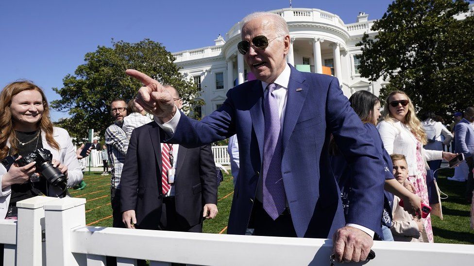 Joe Biden outside white house