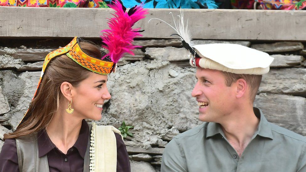 The Duke and Duchess of Cambridge visit a settlement of the Kalash people in Chitral