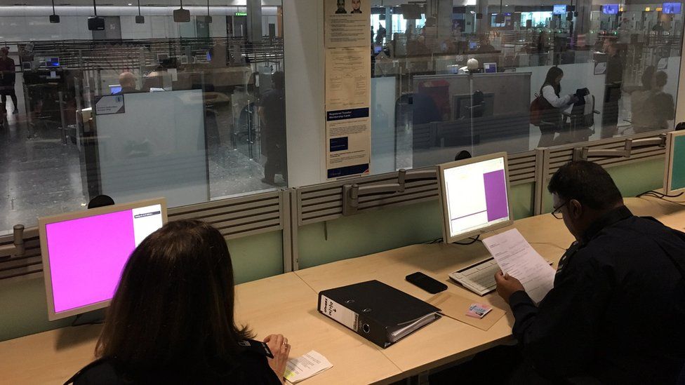 Security office at Heathrow airport