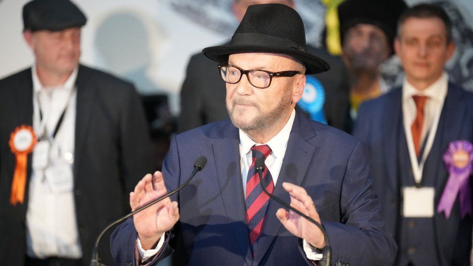 George Galloway giving his victory speech