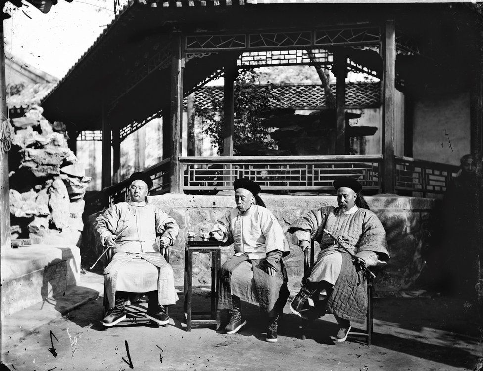 Three Manchu Ministers at the Office for Foreign Affairs Beijing 1871–72