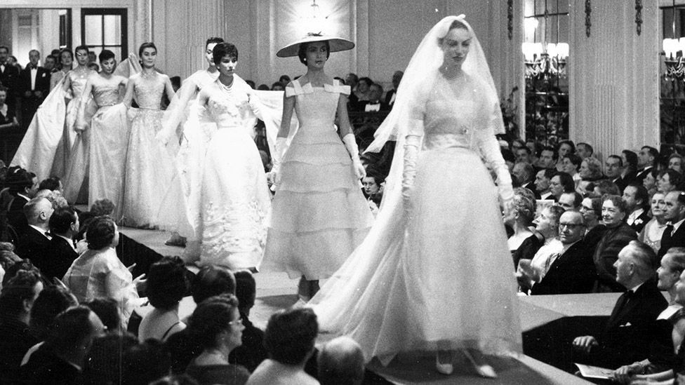 Dior's models - or mannequins - walked down a catwalk in the Gleneagles Hotel ballroom