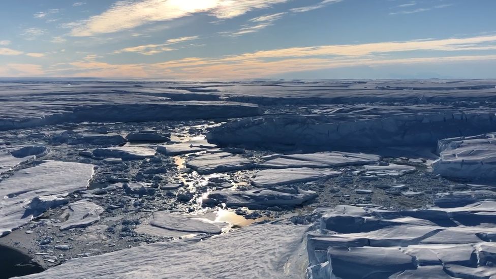 Where the Thwaites glacier meets the sea