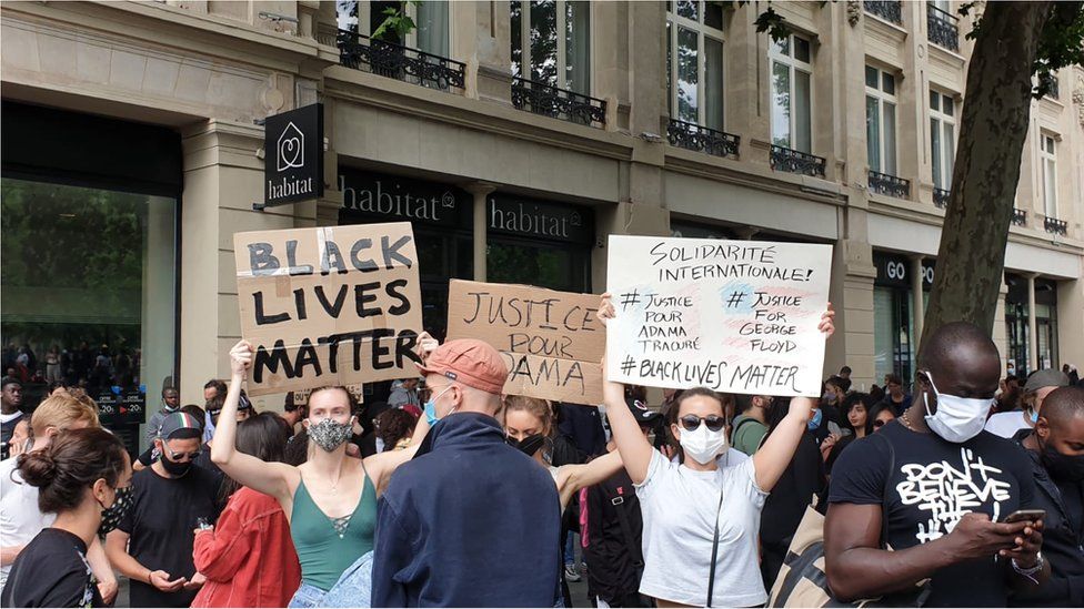 Акция протеста BLM во Франции