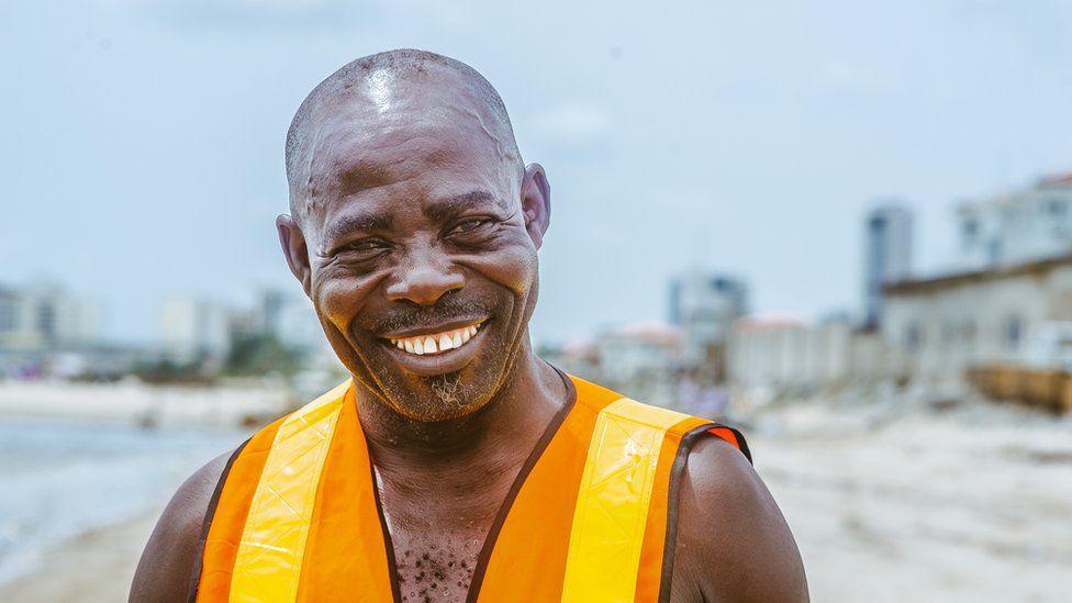 Lifeguard Samuel Omohon in Lagos, Nigeria