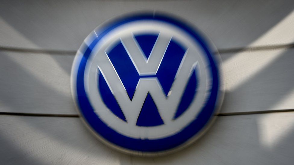 Volkswagen logos at a dealership