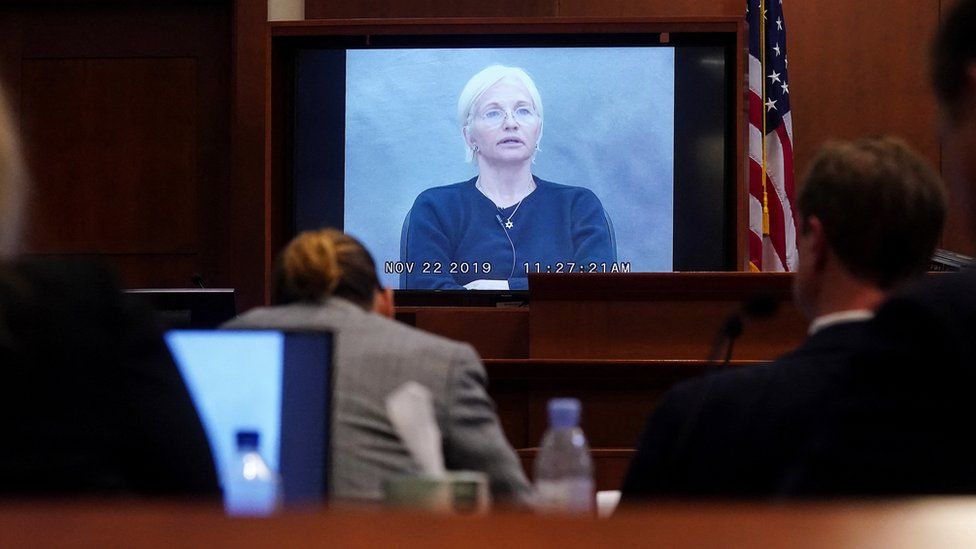 Ellen Barkin video being played in court