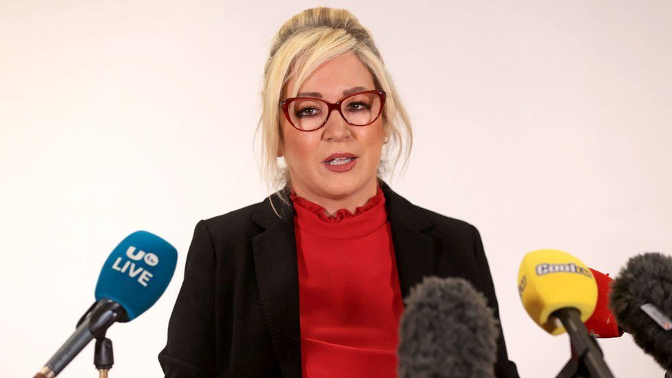 Michelle O'Neill speaks at a press conference