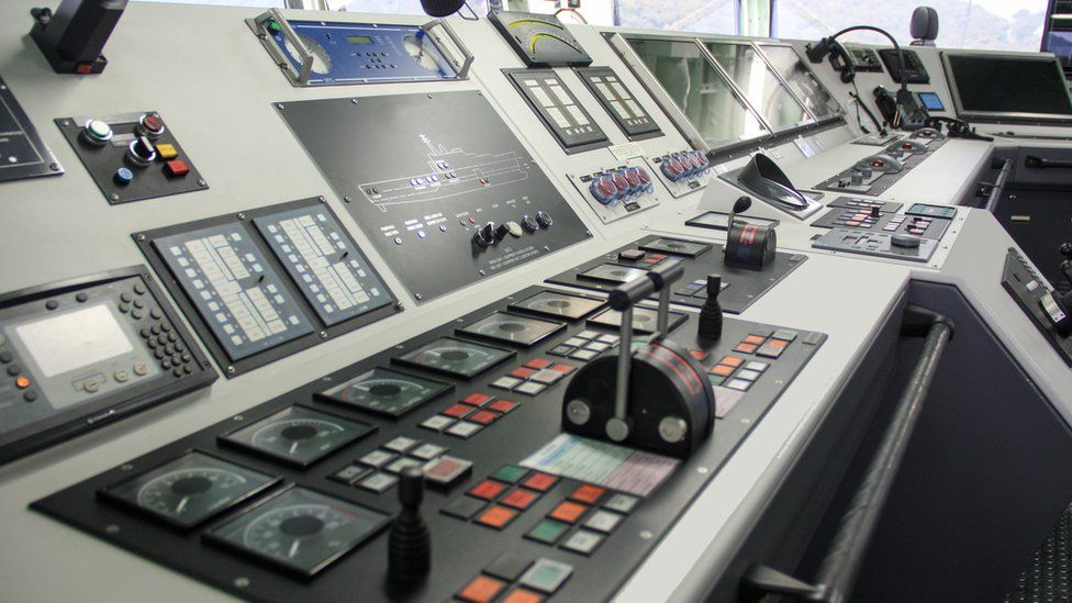 Control room of ship