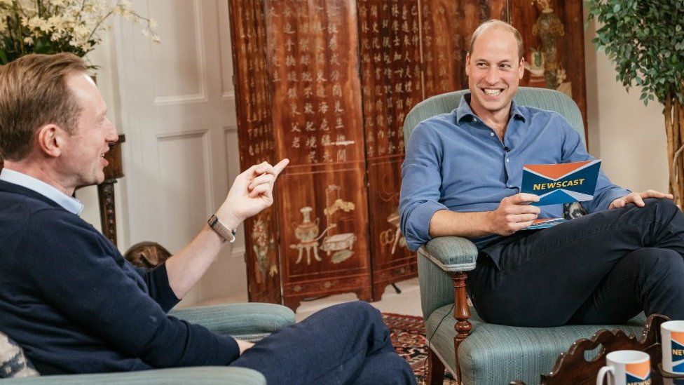 The BBC's Adam Fleming with Prince William