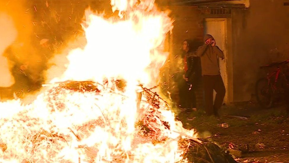 Unauthorised bonfire in Middlesbrough