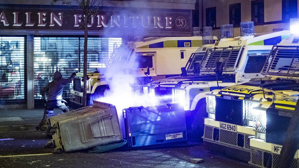 Rioting in south Belfast