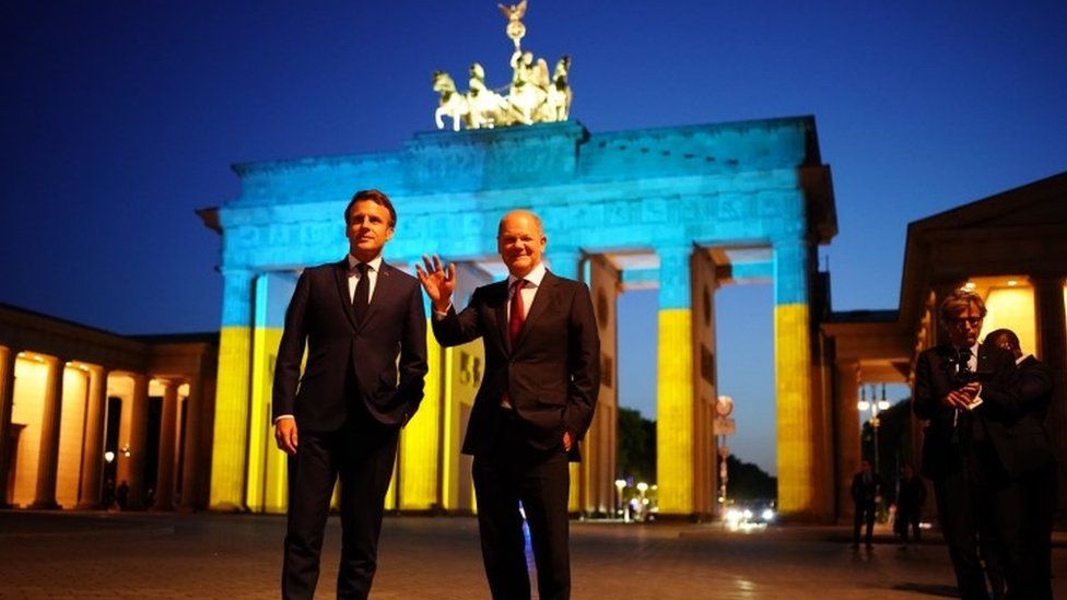 Emmanuel Macron and Olaf Scholz in Berlin
