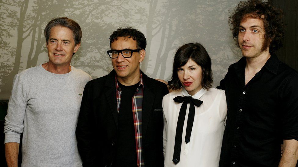 The cast of Portlandia, Kyle MacLachlan, Fred Armisen, Carrie Brownstein and Jonathan Krisel in 2013