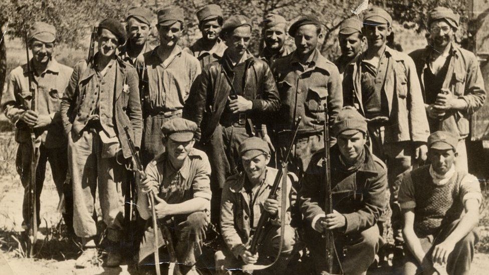 Welsh Volunteers of the XV International Brigade before the Ebro offensive, 1938 - picture from the South Wales Coalfield Collection at Swansea University
