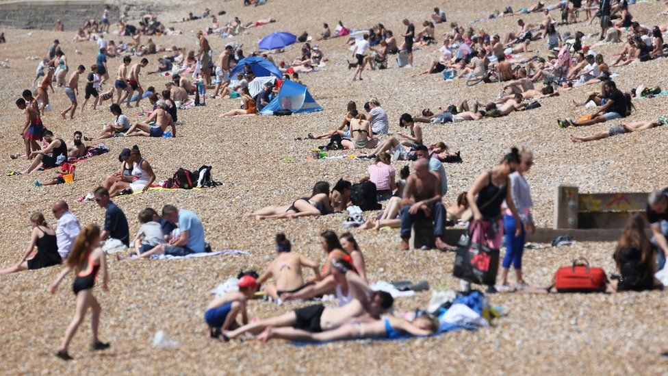 Brighton beach was busy on Wednesday and Thursday this week