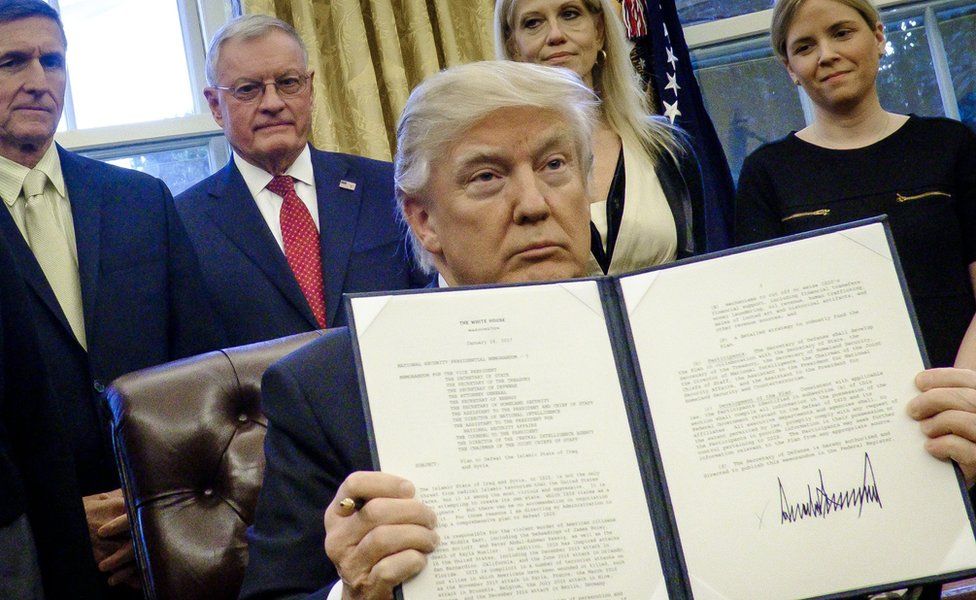 President Trump Signs Executive Orders In The Oval Office
