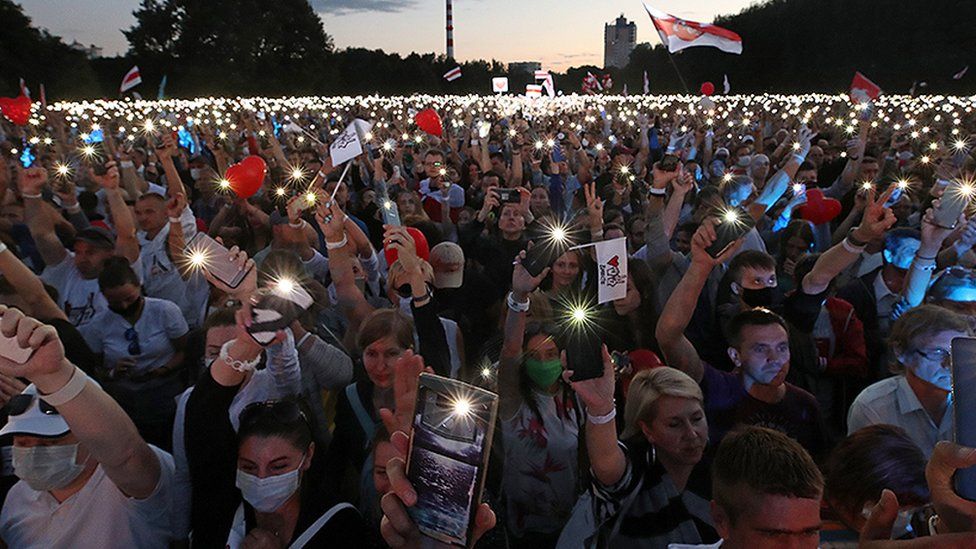 People at an election rally