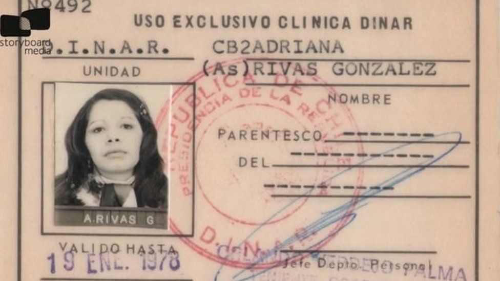 An ID card from the Dina issued to Ms Rivas