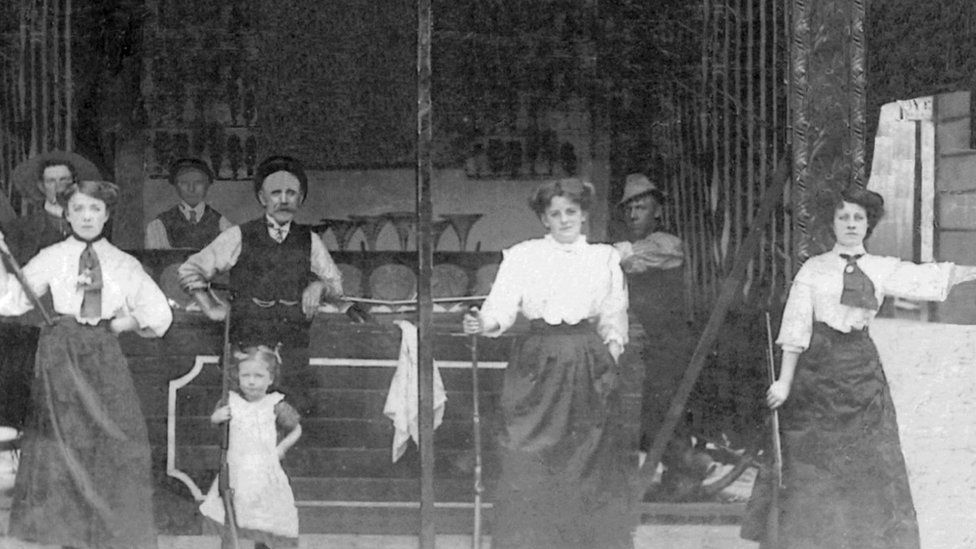 Taken around 1904, Mr Dunn's ancestors including Mary Gallagher, who gave her name to the rifle range