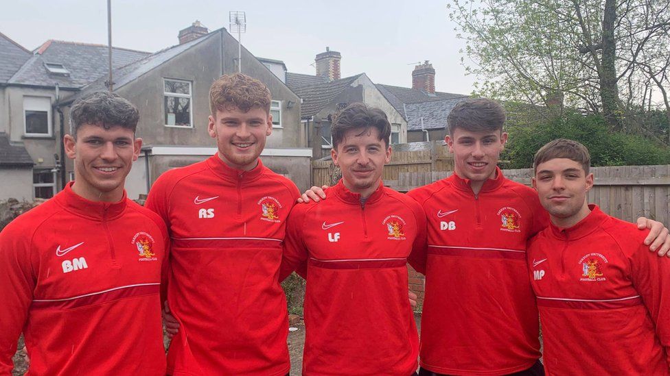Members of Cardiff University football team