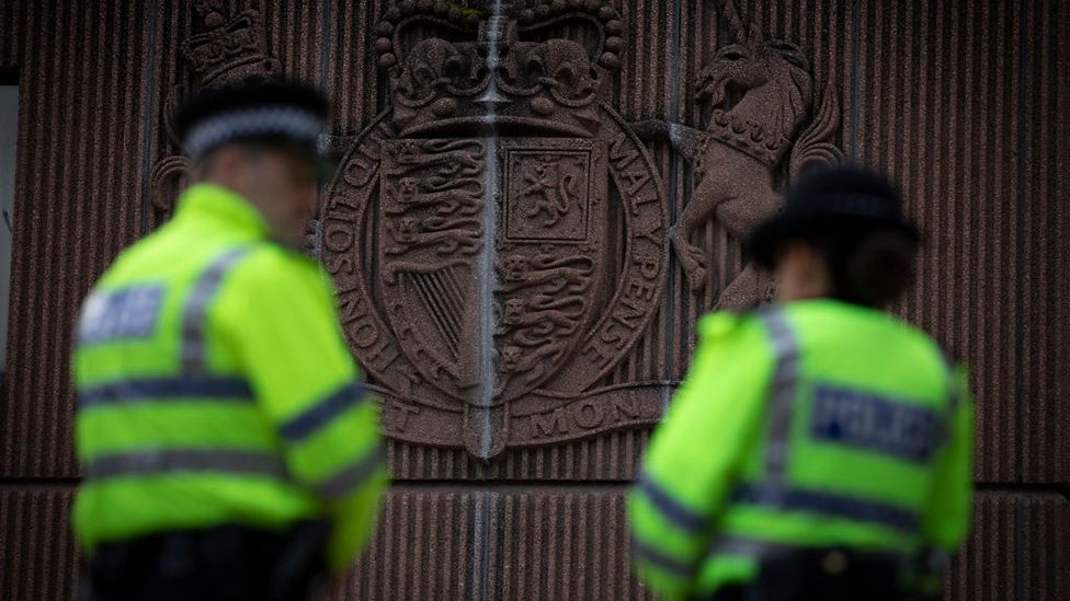 Generic image of two police officers outside Liverpool Magistrates' Court