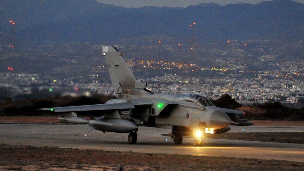 RAF Tornado GR4 landing at RAF Akrotiri in Cyprus