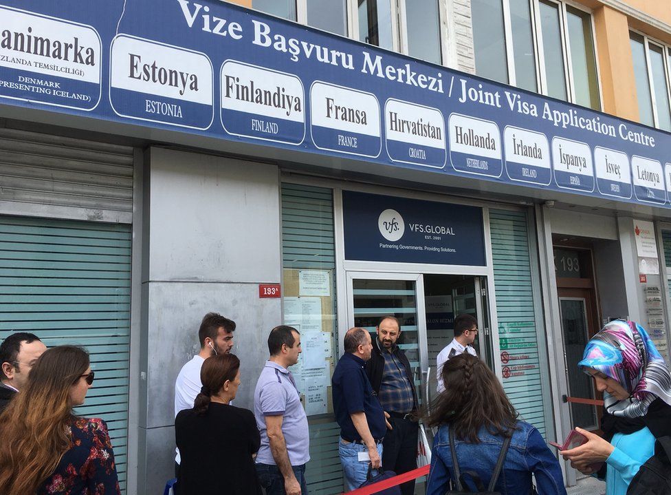 Visa queue in Istanbul