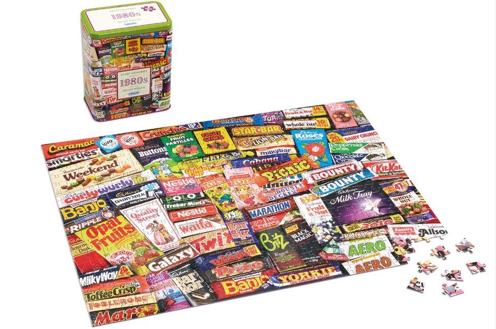 Jigsaw puzzle featuring sweets from the 1980s