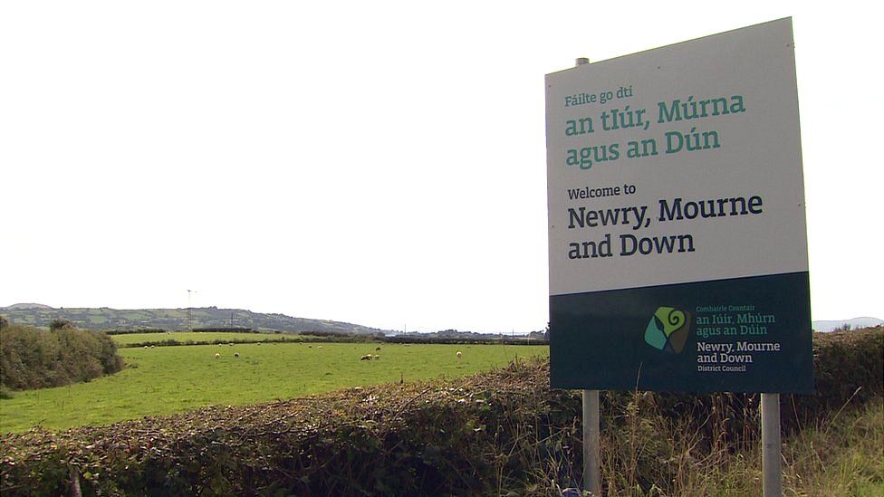 One of the Newry, Mourne and Down District Council bilingual signs